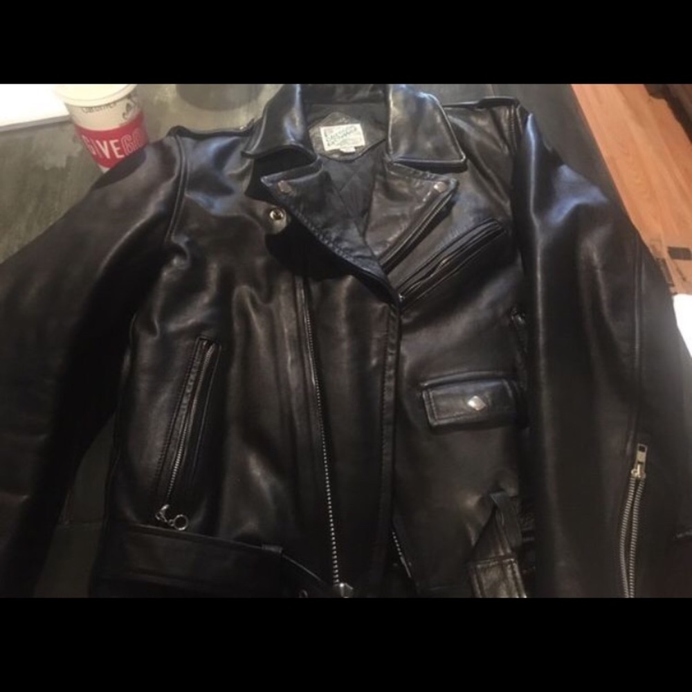 Men’s leather biker jacket